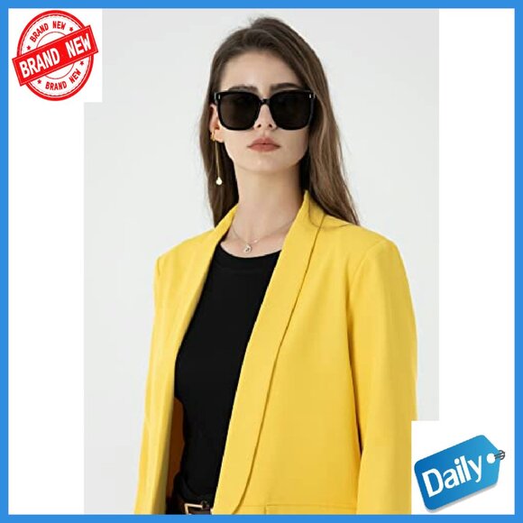 Women's Long Sleeve Casual Blazer Jacket No Button Recycled Material - Picture 6 of 8